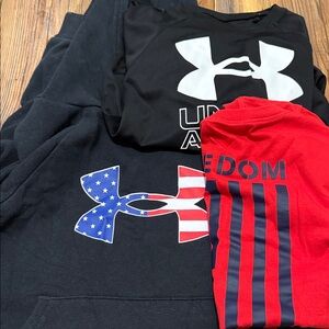 Under Armour Kids' Black and Red Hoodies and Tees